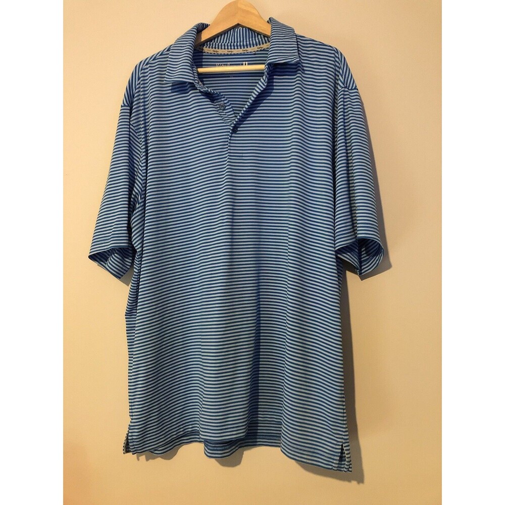 Walter Hagen Blue Striped Golf Polo Men's XL Shirt Athletic Activewear